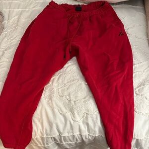 Jordan Red Sweatpants with Logo